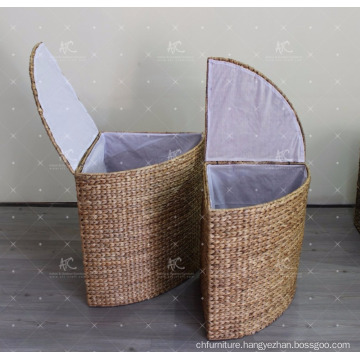 Water Hyacinth Laundry Basket - Set of 2